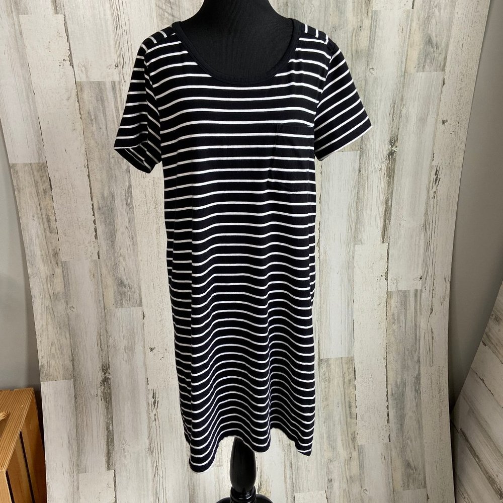 🆓 w/Any $20+ Purchase Joe Fresh Size Large Stripe Knit T-Shirt Dress